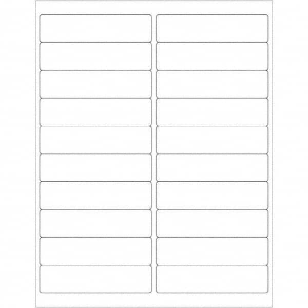 Tape Logic - Pack of (20), 100 Sheet 4" x 1" White Polyester Weatherproof Labels - Industrial Tool & Supply