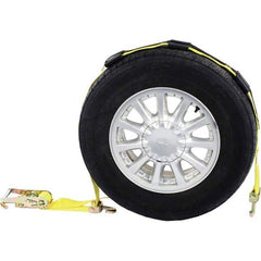 US Cargo Control - Tow Rope, Cable & Chain Type: Wheel Strap with Swivel Hooks & Rubber Blocks Material: Polyester - Industrial Tool & Supply