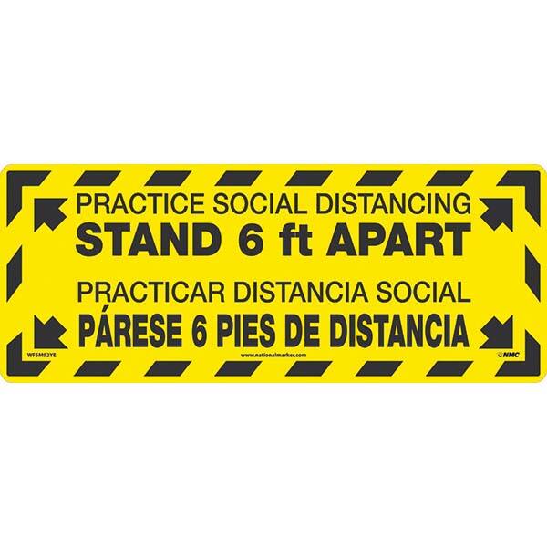 NMC - Adhesive Backed Floor Signs Message Type: COVID-19 Graphic Type: None - Industrial Tool & Supply