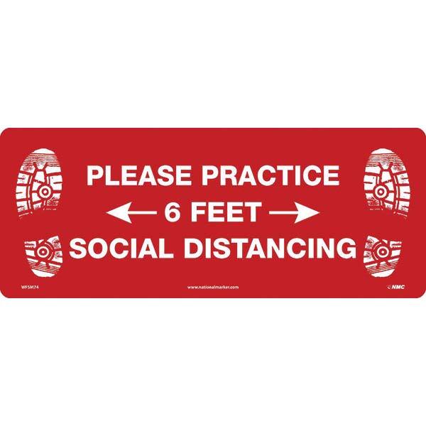 NMC - Adhesive Backed Floor Signs Message Type: COVID-19 Graphic Type: None - Industrial Tool & Supply