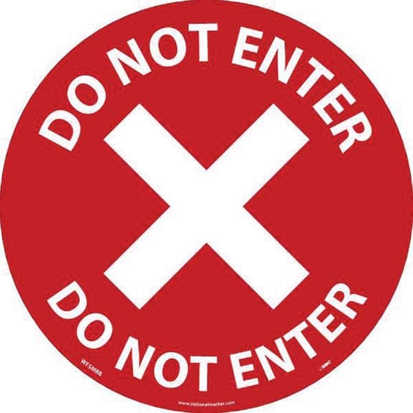 NMC - Adhesive Backed Floor Signs Message Type: COVID-19 Graphic Type: No Access; X Symbol - Industrial Tool & Supply