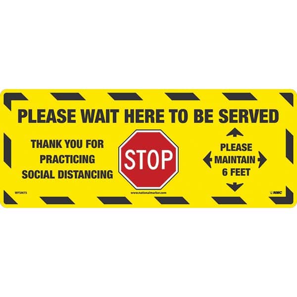 NMC - Adhesive Backed Floor Signs Message Type: COVID-19 Graphic Type: Stop Sign - Industrial Tool & Supply