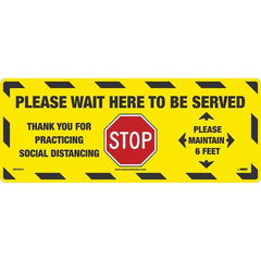 NMC - Adhesive Backed Floor Signs Message Type: COVID-19 Graphic Type: Stop Sign - Industrial Tool & Supply
