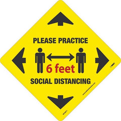 NMC - Adhesive Backed Floor Signs Message Type: COVID-19 Graphic Type: Arrows - Industrial Tool & Supply