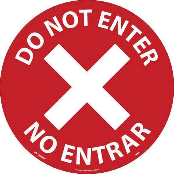 NMC - Adhesive Backed Floor Signs Message Type: COVID-19 Graphic Type: No Access; X Symbol - Industrial Tool & Supply