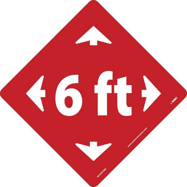 NMC - Adhesive Backed Floor Signs Message Type: COVID-19 Graphic Type: Arrows - Industrial Tool & Supply