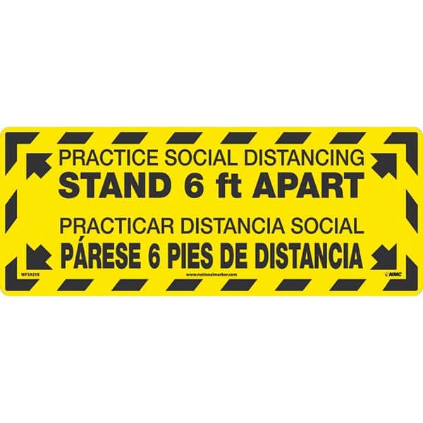 NMC - Adhesive Backed Floor Signs Message Type: COVID-19 Graphic Type: None - Industrial Tool & Supply