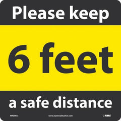 NMC - Adhesive Backed Floor Signs Message Type: COVID-19 Graphic Type: None - Industrial Tool & Supply