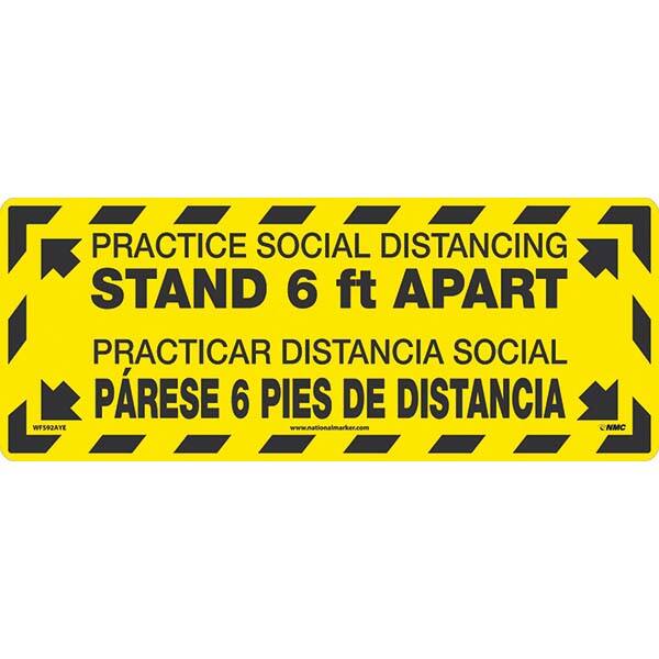 NMC - Adhesive Backed Floor Signs Message Type: COVID-19 Graphic Type: None - Industrial Tool & Supply
