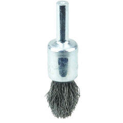 1/2″ Controlled Flare Crimped Wire End Brush, .0104″ Steel Fill - Industrial Tool & Supply