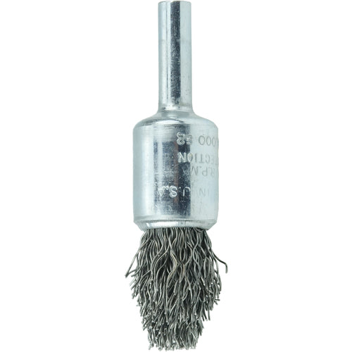 1/2″ Controlled Flare Crimped Wire End Brush, .014″ Steel Fill - Industrial Tool & Supply