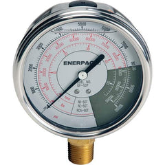 Enerpac - Hydraulic Pressure Gages & Adapters Type: Glycerine Filled Pressure Rating: 10000 - Industrial Tool & Supply