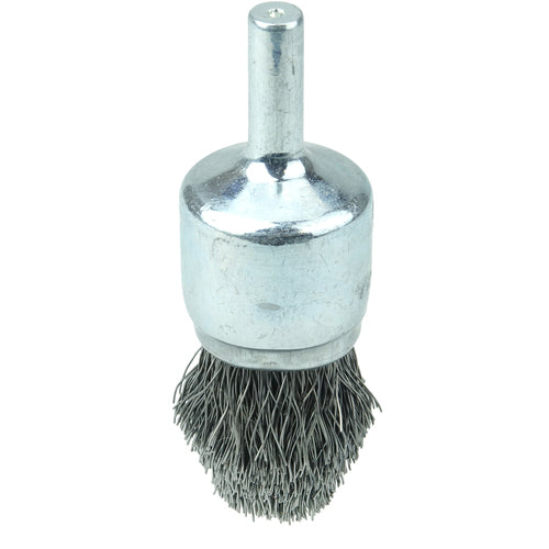 3/4″ Controlled Flare Crimped Wire End Brush, .0104″ Steel Fill - Industrial Tool & Supply