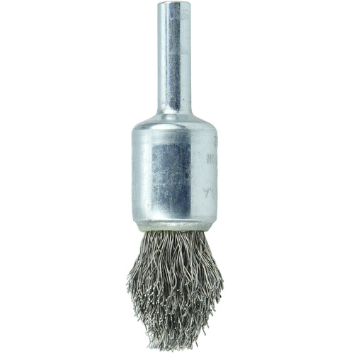1/2″ Controlled Flare Crimped Wire End Brush, .0104″ Stainless Steel Fill - Industrial Tool & Supply
