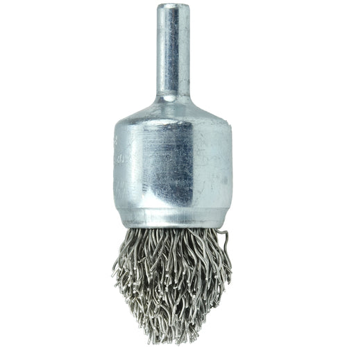 3/4″ Controlled Flare Crimped Wire End Brush, .020″ Stainless Steel Fill - Industrial Tool & Supply