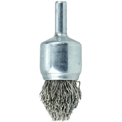 3/4″ Controlled Flare Crimped Wire End Brush, .020″ Stainless Steel Fill - Industrial Tool & Supply