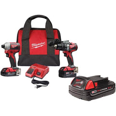 Milwaukee Tool - Cordless Tool Combination Kits Voltage: 18 Tools: 1/2" Brushless Compact Drill/Driver, 1/4" Brushless Compact Impact Driver - Industrial Tool & Supply