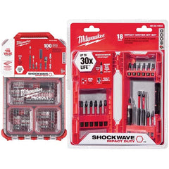 Milwaukee Tool - Power & Impact Screwdriver Bit Sets Point Type: Phillips; Slotted; Square; Torx Tool Type: Driver Bit - Industrial Tool & Supply