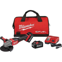 Milwaukee Tool - 4-1/2 - 6" Wheel Diam, 9,000 RPM, Cordless Angle & Disc Grinder - 5/8-11 Spindle, 18 Volts, 6 Amps, Side Exhaust - Industrial Tool & Supply