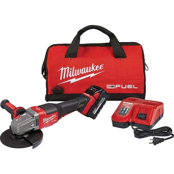 Milwaukee Tool - 4-1/2 - 6" Wheel Diam, 9,000 RPM, Cordless Angle & Disc Grinder - 5/8-11 Spindle, 18 Volts, 6 Amps, Side Exhaust - Industrial Tool & Supply