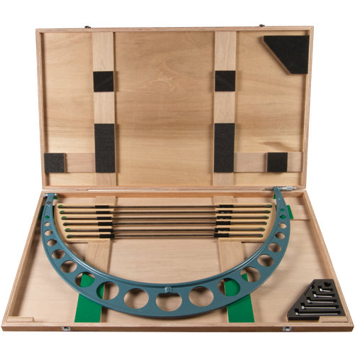 30″-36″ Measuring Range-0.001″ Graduation - Ratchet Thimble - Carbide Face - Interchangeable Anvil Micrometer - Industrial Tool & Supply