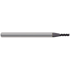 Square End Mill: 5/64'' Dia, 5/16'' LOC, 1/8'' Shank Dia, 2-1/2'' OAL, 3 Flutes, Solid Carbide Single End, AlTiN Finish, 34 ° Variable Helix, RH Cut, RH Flute