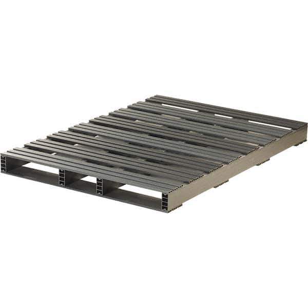 Custom Built Plastic Pallets - 60" Long x 42" & Wide x 4-1/2" High Plastic Pallet - 3,000 Lb Static Capacity, 750 Lb Dynamic Capacity, Black - Industrial Tool & Supply