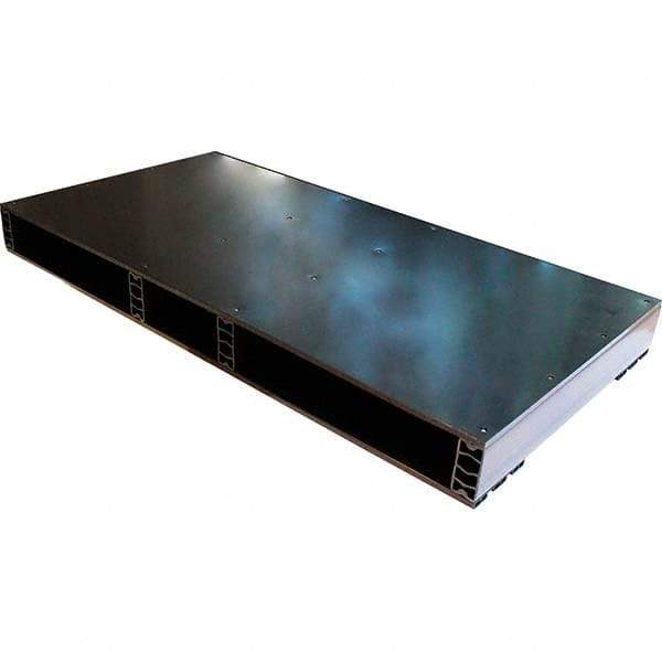 Custom Built Plastic Pallets - 24" Long x 48" & Wide x 4.4" High Plastic Pallet - 1,500 Lb Static Capacity, 500 Lb Dynamic Capacity, Black - Industrial Tool & Supply