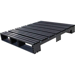 Custom Built Plastic Pallets - 48" Long x 40" & Wide x 6-1/2" High Plastic Pallet - 1,500 Lb Static Capacity, 500 Lb Dynamic Capacity, Black - Industrial Tool & Supply