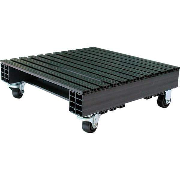 Custom Built Plastic Pallets - 24" Long x 24" & Wide x 9" High Plastic Pallet - 1,500 Lb Static Capacity, 750 Lb Dynamic Capacity, Black - Industrial Tool & Supply