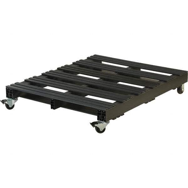 Custom Built Plastic Pallets - 48" Long x 40" & Wide x 9" High Plastic Pallet - 1,500 Lb Static Capacity, 750 Lb Dynamic Capacity, Black - Industrial Tool & Supply
