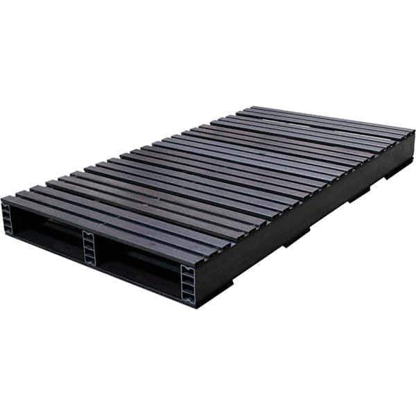 Custom Built Plastic Pallets - 27" Long x 51-1/2" & Wide x 4-1/2" High Plastic Pallet - 1,500 Lb Static Capacity, 500 Lb Dynamic Capacity, Black - Industrial Tool & Supply