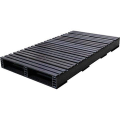 Custom Built Plastic Pallets - 27" Long x 51-1/2" & Wide x 4-1/2" High Plastic Pallet - 1,500 Lb Static Capacity, 500 Lb Dynamic Capacity, Black - Industrial Tool & Supply