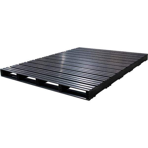 Custom Built Plastic Pallets - 60" Long x 80" & Wide x 4-1/2" High Plastic Pallet - 1,500 Lb Static Capacity, 500 Lb Dynamic Capacity, Black - Industrial Tool & Supply