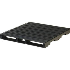 Custom Built Plastic Pallets - 48" Long x 48" & Wide x 5" High Plastic Pallet - 6,600 Lb Static Capacity, 1,000 Lb Dynamic Capacity, Black - Industrial Tool & Supply