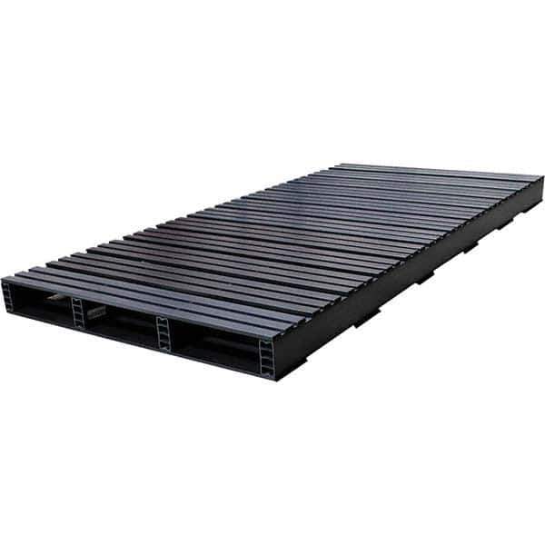 Custom Built Plastic Pallets - 39" Long x 80" & Wide x 4-1/2" High Plastic Pallet - 1,500 Lb Static Capacity, 500 Lb Dynamic Capacity, Black - Industrial Tool & Supply