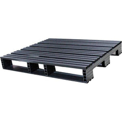 Custom Built Plastic Pallets - 40" Long x 48" & Wide x 6-1/2" High Plastic Pallet - 1,500 Lb Static Capacity, 500 Lb Dynamic Capacity, Black - Industrial Tool & Supply