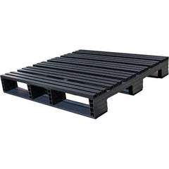 Custom Built Plastic Pallets - 42" Long x 42" & Wide x 6-1/2" High Plastic Pallet - 1,500 Lb Static Capacity, 500 Lb Dynamic Capacity, Black - Industrial Tool & Supply