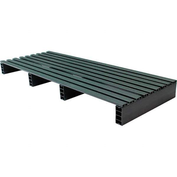 Custom Built Plastic Pallets - 18" Long x 48" & Wide x 4" High Plastic Pallet - 1,000 Lb Static Capacity, 250 Lb Dynamic Capacity, Black - Industrial Tool & Supply