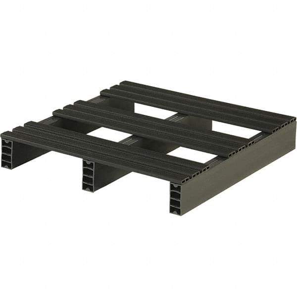 Custom Built Plastic Pallets - 24" Long x 24" & Wide x 4" High Plastic Pallet - 1,000 Lb Static Capacity, 250 Lb Dynamic Capacity, Black - Industrial Tool & Supply