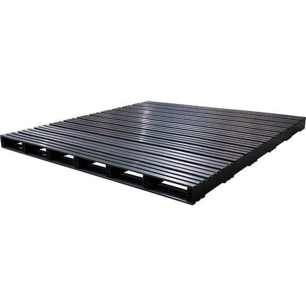 Custom Built Plastic Pallets - 76" Long x 80" & Wide x 4-1/2" High Plastic Pallet - 1,500 Lb Static Capacity, 500 Lb Dynamic Capacity, Black - Industrial Tool & Supply