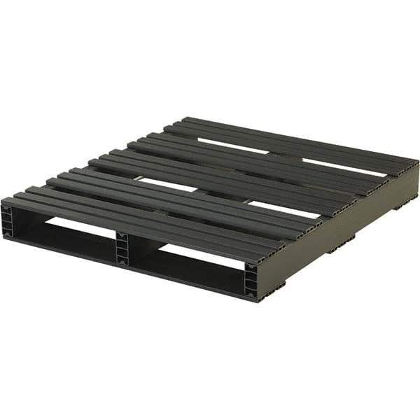 Custom Built Plastic Pallets - 36" Long x 32" & Wide x 4-1/2" High Plastic Pallet - 3,000 Lb Static Capacity, 500 Lb Dynamic Capacity, Black - Industrial Tool & Supply