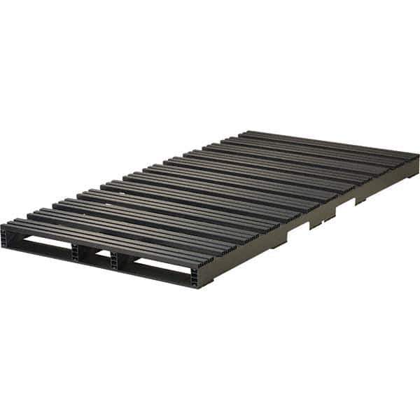 Custom Built Plastic Pallets - 96" Long x 48" & Wide x 5" High Plastic Pallet - 6,000 Lb Static Capacity, 1,500 Lb Dynamic Capacity, Black - Industrial Tool & Supply
