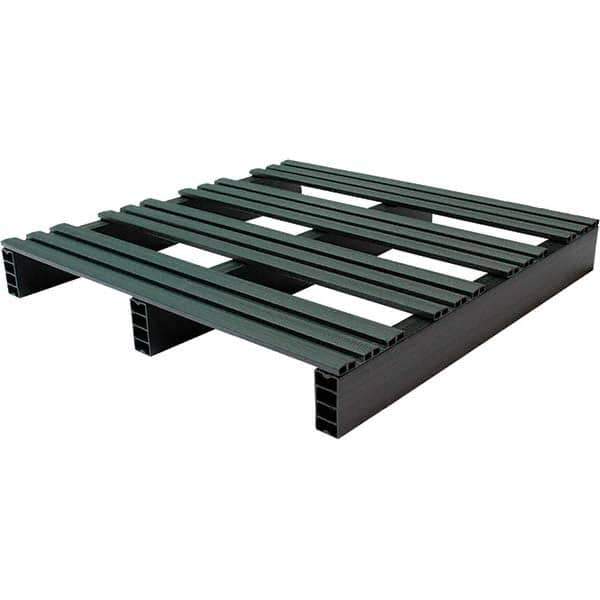 Custom Built Plastic Pallets - 30" Long x 30" & Wide x 4" High Plastic Pallet - 1,000 Lb Static Capacity, 250 Lb Dynamic Capacity, Black - Industrial Tool & Supply