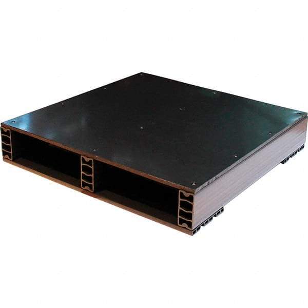 Custom Built Plastic Pallets - 24" Long x 24" & Wide x 4.4" High Plastic Pallet - 1,500 Lb Static Capacity, 500 Lb Dynamic Capacity, Black - Industrial Tool & Supply