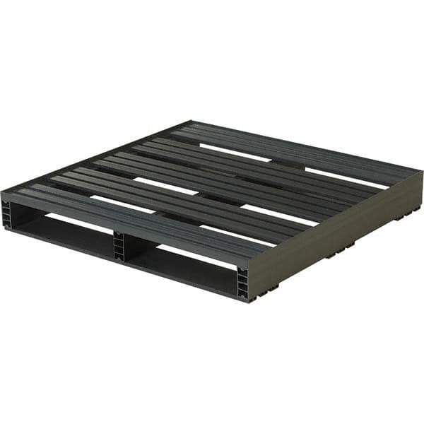 Custom Built Plastic Pallets - 36" Long x 36" & Wide x 5" High Plastic Pallet - 3,000 Lb Static Capacity, 500 Lb Dynamic Capacity, Black - Industrial Tool & Supply