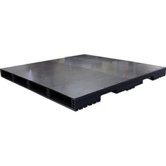 Custom Built Plastic Pallets - 60" Long x 60" & Wide x 4.4" High Plastic Pallet - 1,500 Lb Static Capacity, 500 Lb Dynamic Capacity, Black - Industrial Tool & Supply