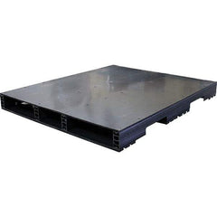 Custom Built Plastic Pallets - 48" Long x 40" & Wide x 4.4" High Plastic Pallet - 1,500 Lb Static Capacity, 500 Lb Dynamic Capacity, Black - Industrial Tool & Supply