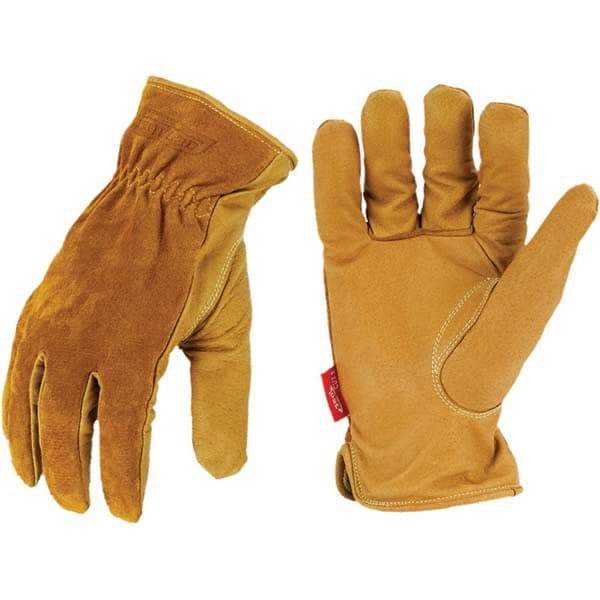 ironCLAD - Size 2XL (11), ANSI Cut Lvl A5, Abrasion Lvl 4, Cut Resistant Gloves - 10" Long, Uncoated, HPPE Lining, Open Cuff, Golden, Paired - Industrial Tool & Supply