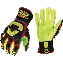 ironCLAD - Size S (7) Synthetic Impact Protection Work Gloves - For General Purpose, Uncoated, Slip-On Cuff, Red/Green, Paired - Industrial Tool & Supply